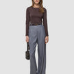 Women Raina Pants Wide Mid Grey Pinstripe