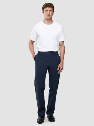 Refine Cotton Pants Relaxed Fit Navy