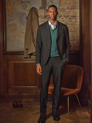 Tech Wool Suit Pants Regular Black