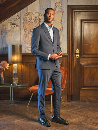 Tech Wool Suit Pants Slim Navy