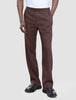 Refined Linen Pants Dark Brown