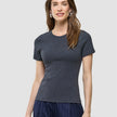Women Rib T-shirt Dark Grey Melange