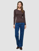 Women Rib T-shirt Long Sleeve Espresso