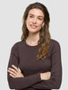 Women Rib T-shirt Long Sleeve Espresso
