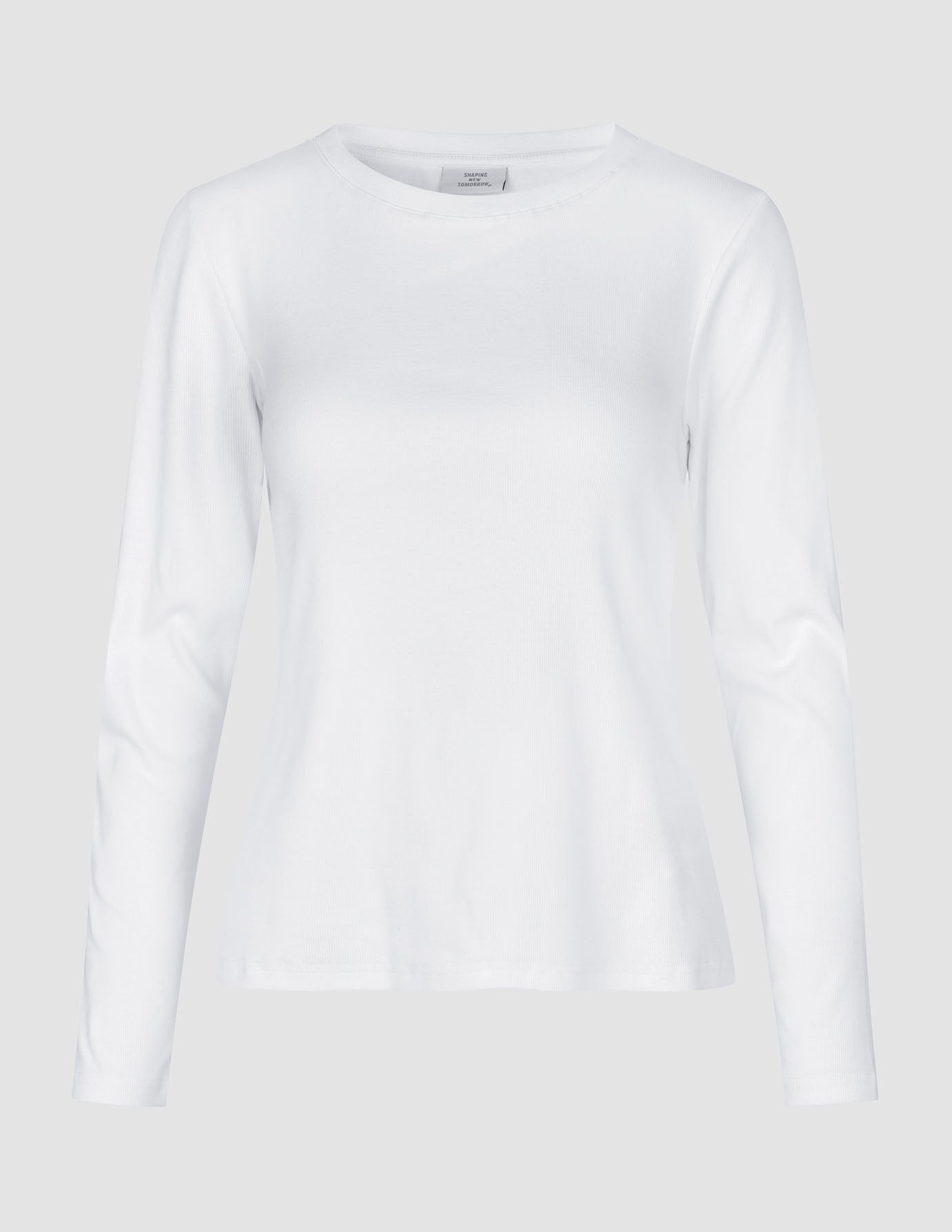 Women's Rib T-Shirt Long Sleeve White