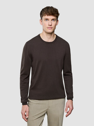Seamless Core Knit Crewneck Dark Brown