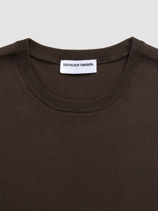 Seamless Core Knit Crewneck Dark Brown