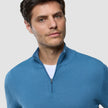Seamless Core Knit Half Zip Blue Tide