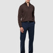 Seamless Core Knit Half Zip Dark Brown