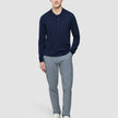 Seamless Core Knit Long Sleeve Polo Dark Navy