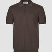 Seamless Core Knit Short Sleeve Polo Dark Brown