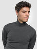 Seamless Premium Merino Knit Turtleneck Charcoal Grey
