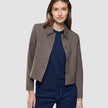 Women Serene Short Jacket Brown Stone Herringbone
