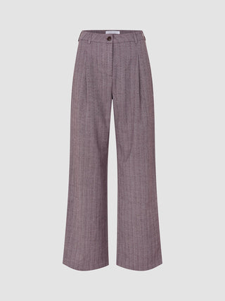 Serene Set Pink Winery Herringbone Short Jacket and Pants Wide