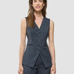 Skye Set Charcoal Melange Long Vest and Tapered Pants