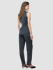 Skye Set Charcoal Melange Long Vest and Tapered Pants