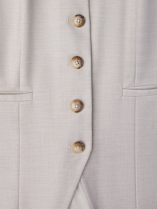 Women's Skye Long Vest Sandy Beige Melange