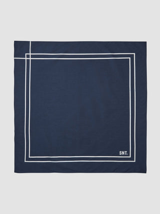 Soft Cotton Bandana Navy Square