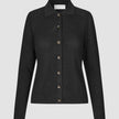 Women Structured Polo Long Sleeve Black