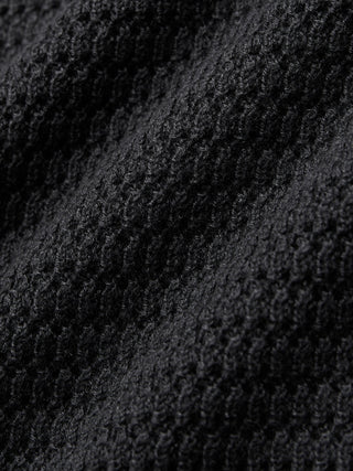 Women Structured Polo Long Sleeve Black