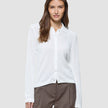 Women Structured Polo Long Sleeve Off White