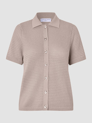 Women Structured Polo Sandy Beige