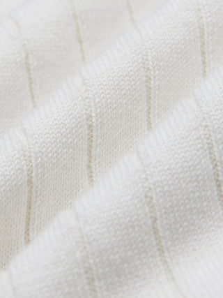 V-Neck Knit Short Sleeve Polo White