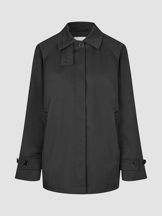 Women Waterproof Trench Coat Short Black