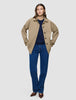 Women Waterproof Trench Coat Short Sand Grain