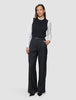 Women's Fine Knit Rib Vest Black
