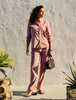 Women's Linen Pants Relaxed Dusty Cerise