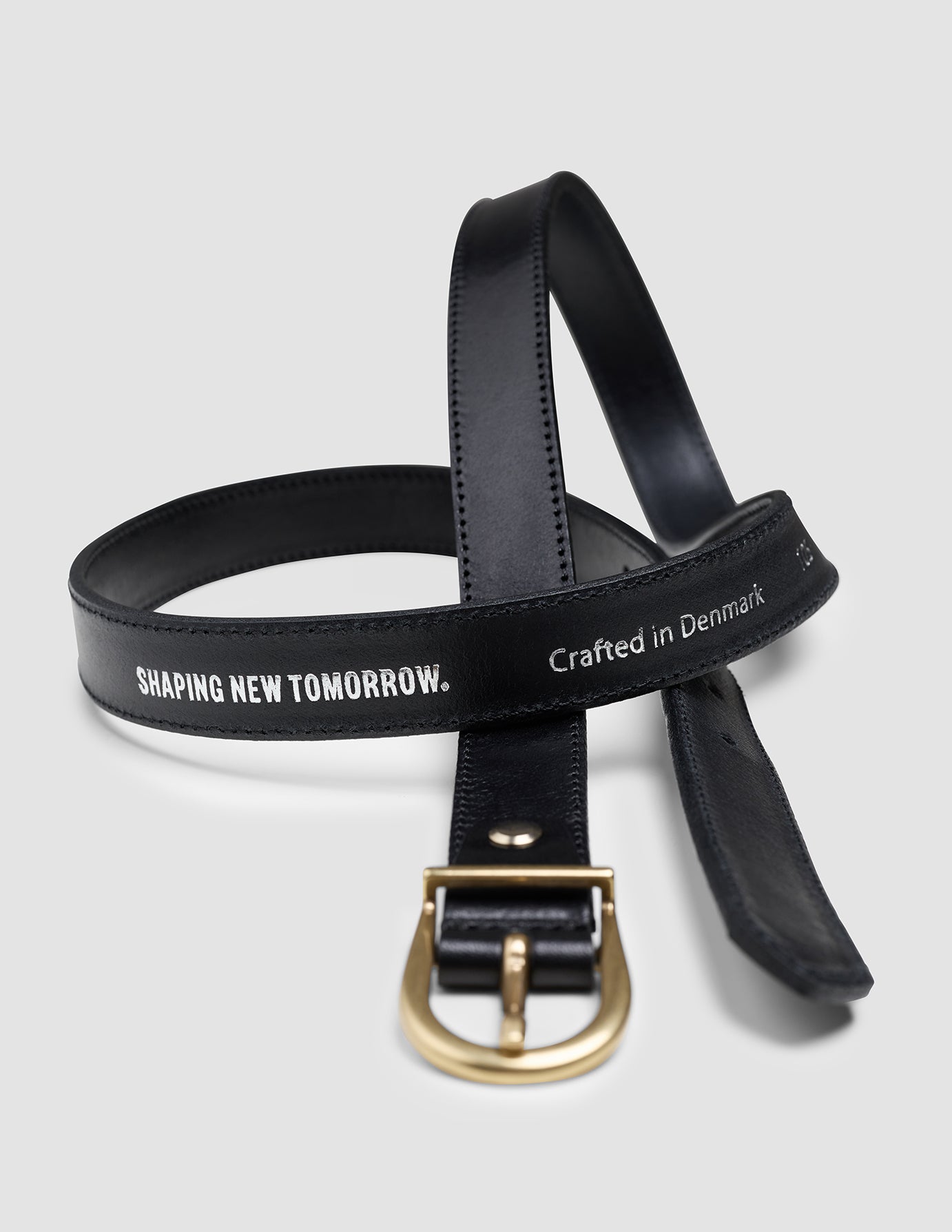 Women's Thin Leather Belt Gold Black