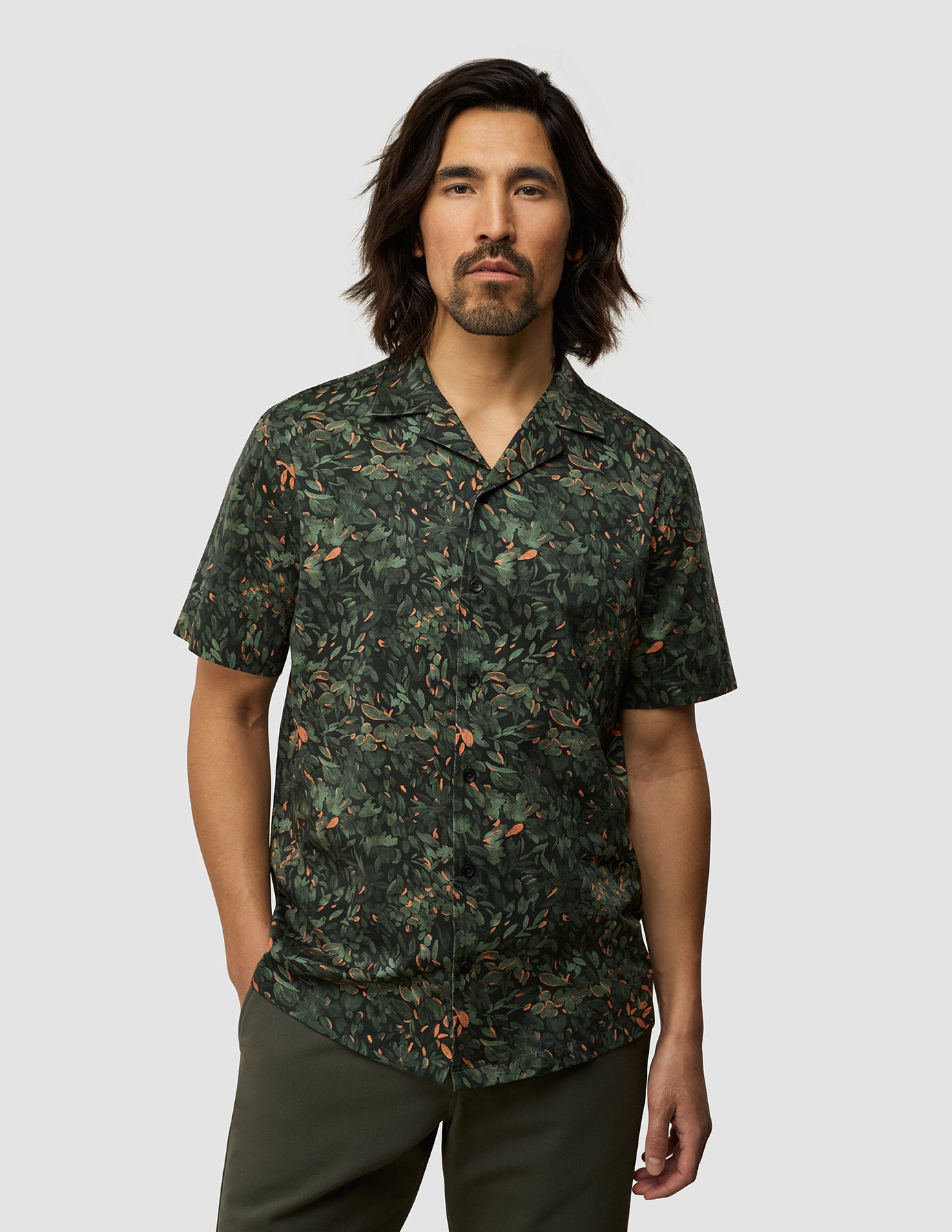Bowling Short Sleeve Shirt Forest Night