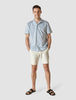 Bowling Short Sleeve Shirt Bold Stripes Light Blue