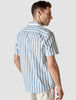 Bowling Short Sleeve Shirt Bold Stripes Light Blue