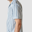 Bowling Short Sleeve Shirt Bold Stripes Light Blue
