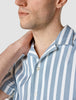 Bowling Short Sleeve Shirt Bold Stripes Light Blue