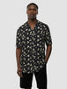 Breeze Bowling Short Sleeve Shirt Black Flowers