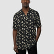 Breeze Bowling Short Sleeve Shirt Black Flowers