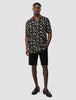 Breeze Bowling Short Sleeve Shirt Black Flowers