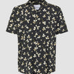 Breeze Bowling Short Sleeve Shirt Black Flowers