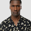 Breeze Bowling Short Sleeve Shirt Black Flowers