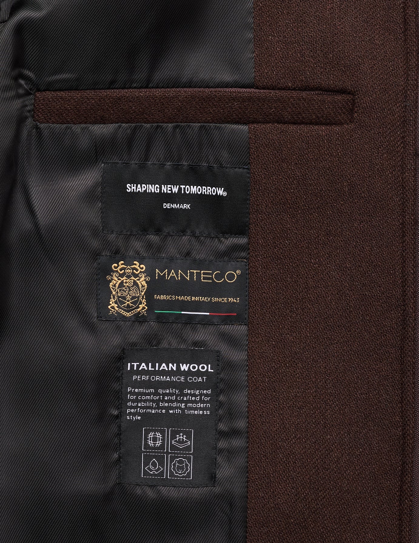 Casentino Wool Coat Saddle Brown