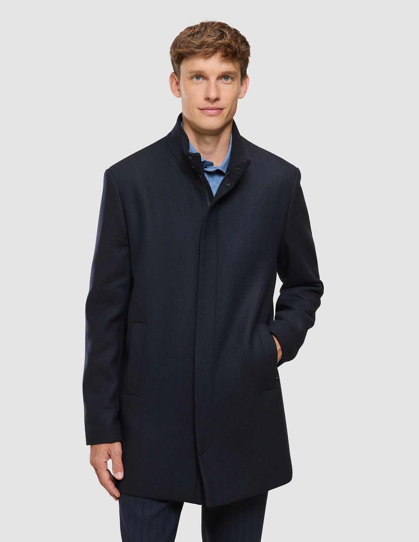Casentino Wool Coat Dark Navy