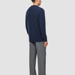 Chunky Soft Wool Knit Crewneck Dark Navy Melange