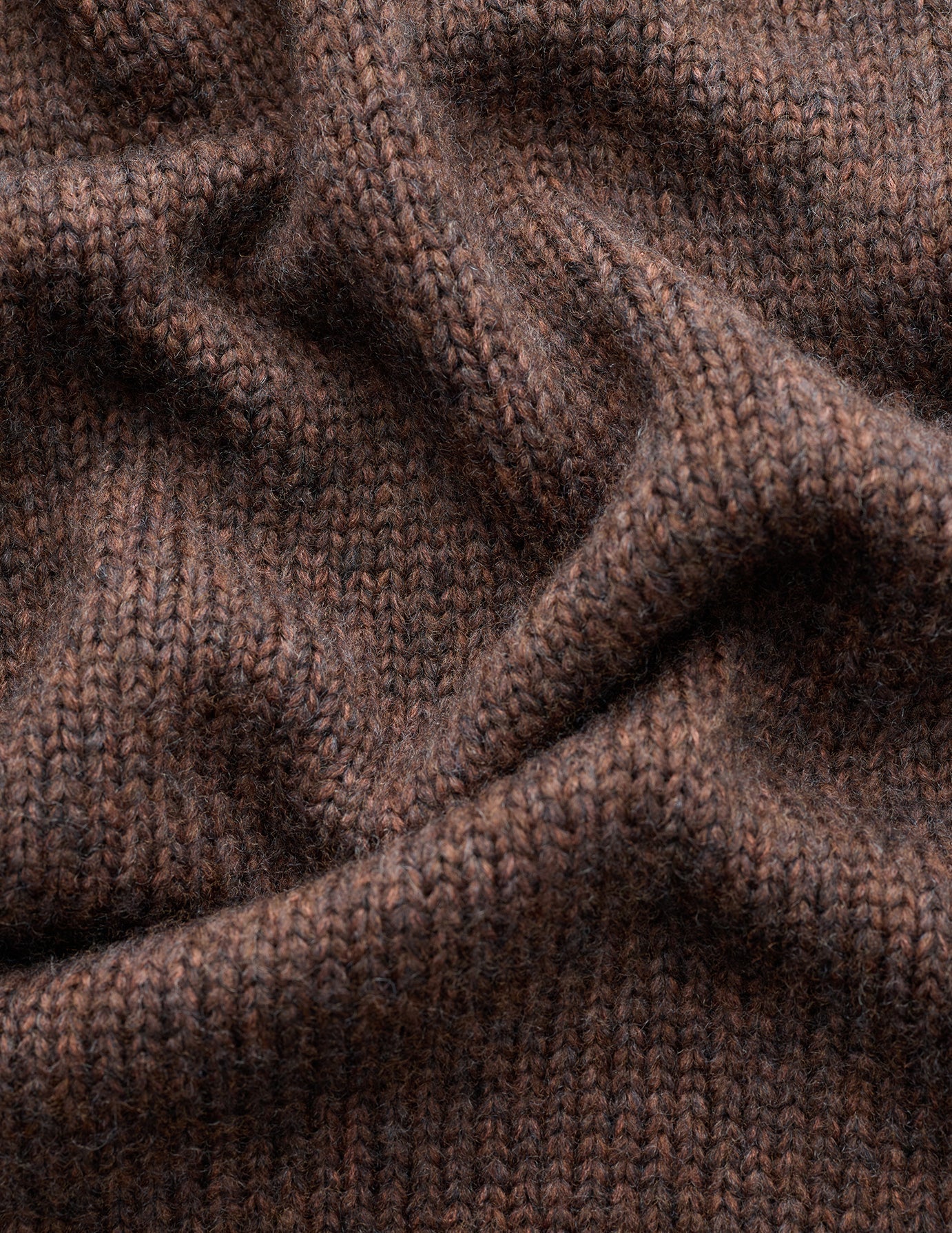 Chunky Soft Wool Knit Vest Saddle Brown Melange