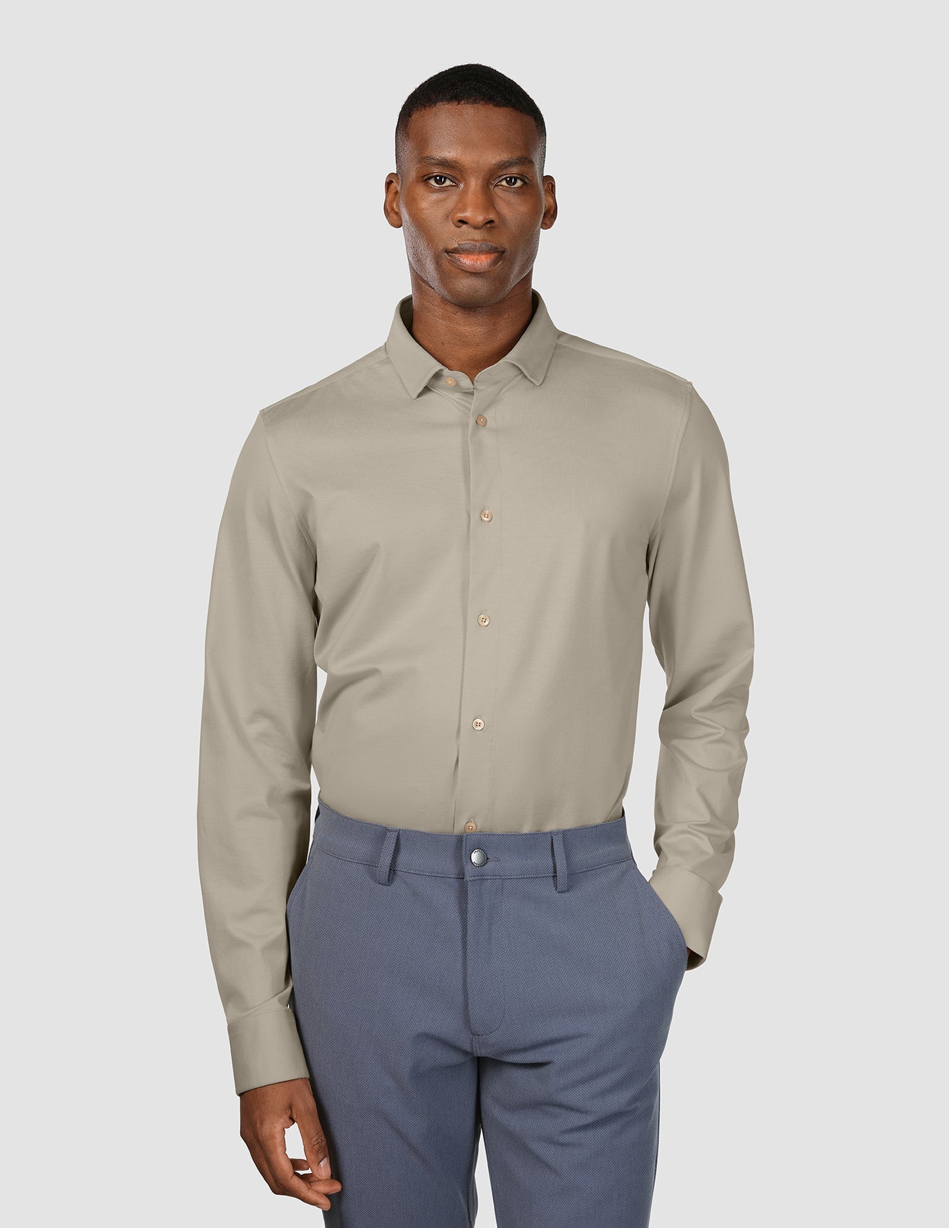 Classic Shirt Stone Beige Regular