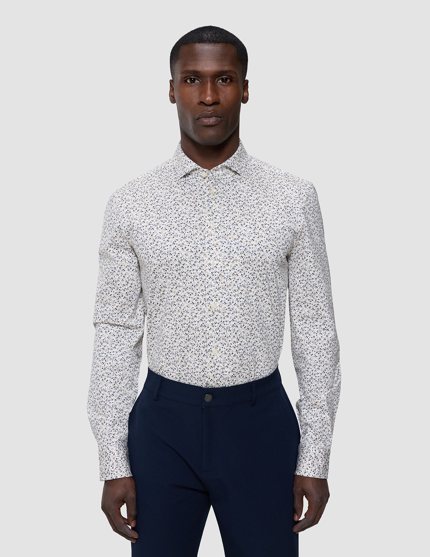 Classic Shirt Bluebell Flowers Slim