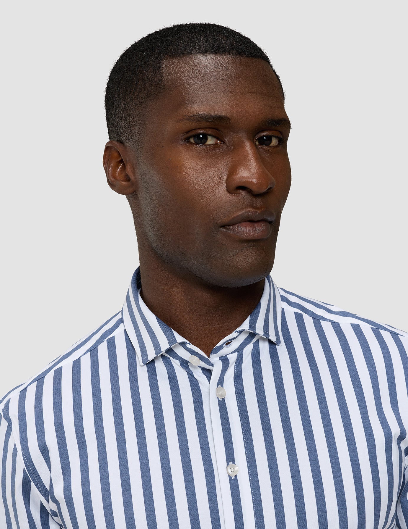 Classic Shirt Dusky Blue Stripe Slim