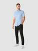 Classic Short-Sleeved Twill Shirt Light Blue Stripes